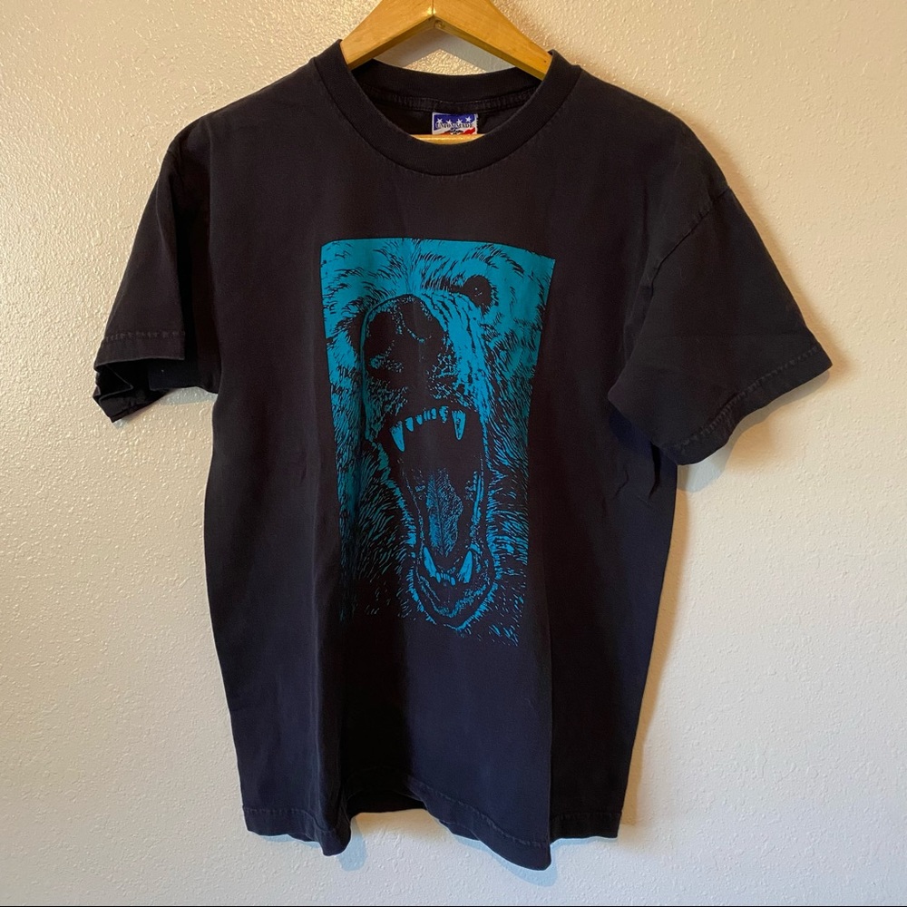 Black & Teal Bear Tee